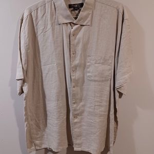 Pronto Uomo Men’s Short Sleeve Casual Shirt. Size Extra Extra Large. Tan Color.